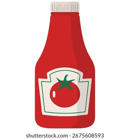 Botão de ketchup vermelho ícone vetor plano isolado no fundo branco