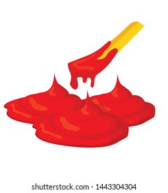 red ketchup and french fries vector illustration