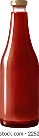 Red Ketchup Tomato or Red Chilli Sauce Detailed Hand Drawn Illustration Vector Isolated