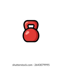 Rote Kettlebell steht zentriert einzelne Fitness-Symbol Bild