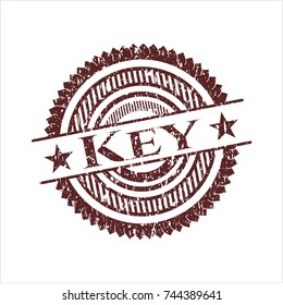Red Key rubber grunge texture seal