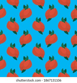 Red kibbeh,seamless pattern on dark blue background.