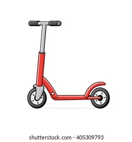 Red kick scooter icon.