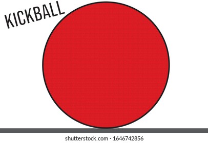 Red Kickball Icon Vector For Summertime Recreational Fun. Sports Concept. 