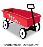 Red kid hand wagon, flying roller,metal