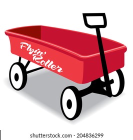 Red Kid Hand Wagon, Flying Roller,metal