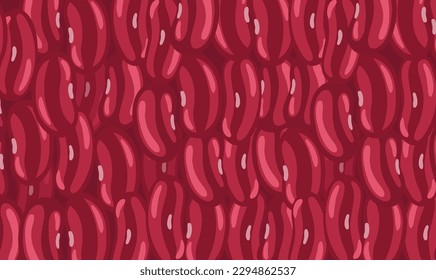 Red Kidney bean background. Vector illustration.