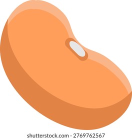 Red Kidney Bean Seed Vector Illustration in Flat Design Style