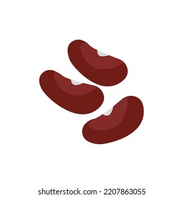 Red kidney beans emoji vector three illustration food