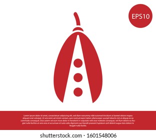 Red Kidney beans icon isolated on white background.  Vector Illustration