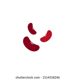 Red kidney beans template logo vector icon illustration design  