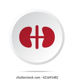 Red Kidneys icon on white web button