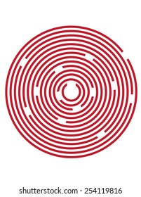 Red kids maze puzzle vector isolated, maze concept, find solution