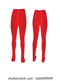 Red kids pantyhose. vector illustration