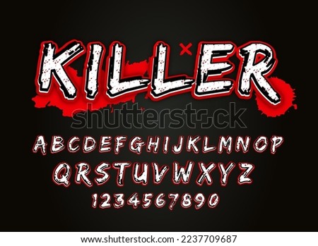 red killer alphabet vector text effect
