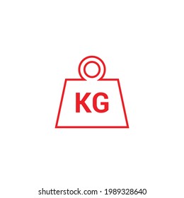 red kilogram weight icon flat style isolated on white background