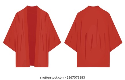 Red kimono for training. vector