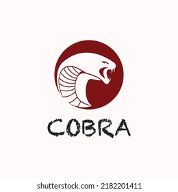 Red king cobra logo template design. Vector illustration.