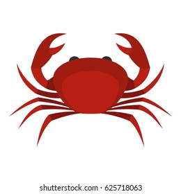 Red king crab icon flat isolated on white background vector illustration