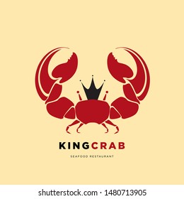 Red King Crab Logo Illustration for Seafood Restaurant 