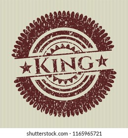 Red King distressed rubber seal with grunge texture