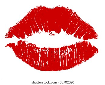 Red Kiss Lips Vector