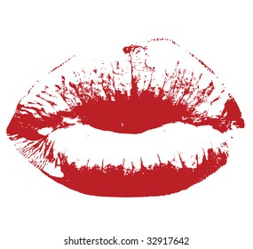 red kiss lips Vector illustration