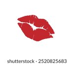 
a red kiss mark on a white background