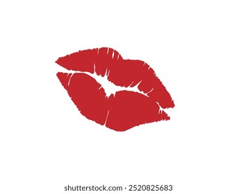 
a red kiss mark on a white background