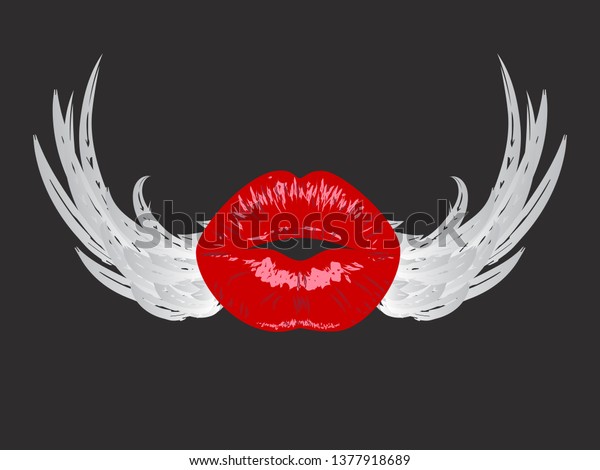 Red Kissing Sexy Girl Lips White Vector De Stock Libre De Regalías 1377918689 Shutterstock