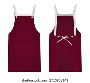 Delantal de cocina rojo. Ilustración vectorial