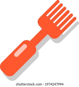 Red kitchen brush, icon illustration, vector on white background