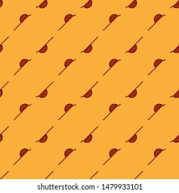 Red Kitchen colander icon isolated seamless pattern on brown background. Cooking utensil. Cutlery sign.  Vector Illustration