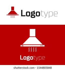Red Kitchen extractor fan icon isolated on white background. Cooker hood. Kitchen exhaust. Household appliance. Logo design template element. Vector Illustration
