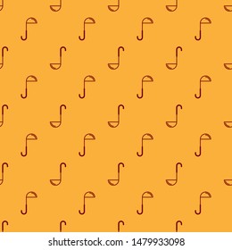 Red Kitchen ladle icon isolated seamless pattern on brown background. Cooking utensil. Cutlery spoon sign.  Vector Illustration