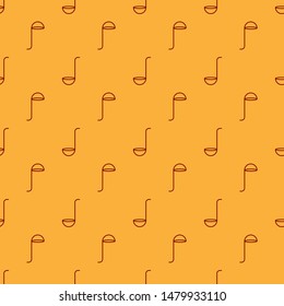 Red Kitchen ladle icon isolated seamless pattern on brown background. Cooking utensil. Cutlery spoon sign.  Vector Illustration