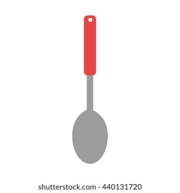 red kitchen spoon front view over isolated background,vector illustration
