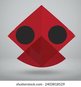 red Kite design for Basant, Kite Flying Festival Celebration in Pakistan and India