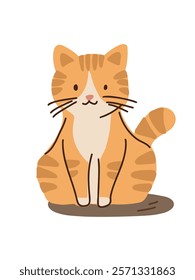 red kitten in cartoon style