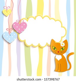 red kitten - illustration, vector.