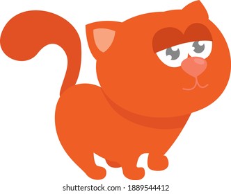 Red kitten ,illustration,vector on white background