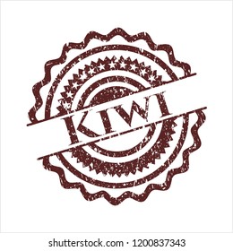 Red Kiwi grunge style stamp