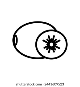 Red Kiwi  icon in vector. Logotype

