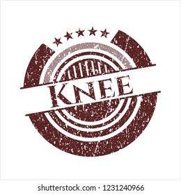 Red Knee grunge stamp