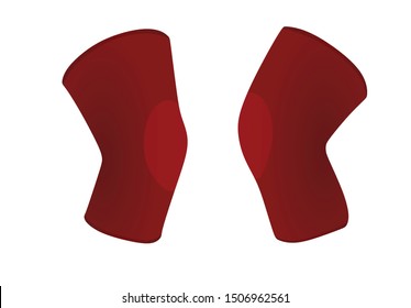Red knee support. vector illustration