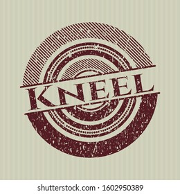 Red Kneel distressed rubber grunge seal