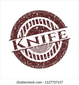 Red Knife rubber grunge texture seal