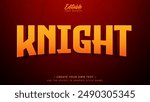 Red knight text effect, font editable, typography, 3d text for rpg games medieval fantasy logo or title