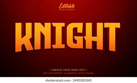 Red knight text effect, font editable, typography, 3d text for rpg games medieval fantasy logo or title