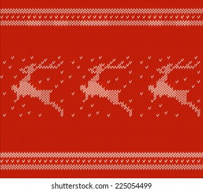 Red knitted background